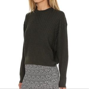 IRO Tamivia wool crop ribbed gray sweater